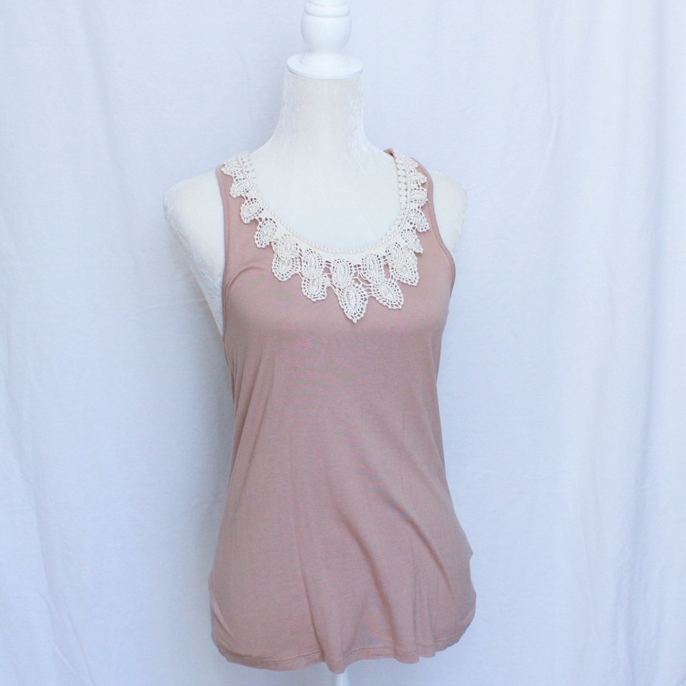 Embellished Lace Tank Top